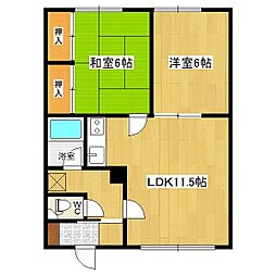 マンション清住荘 2LDKの間取図画像