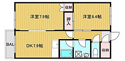 ハイツシャレード 2DKの間取図画像