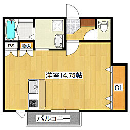 プレオ ワンルームの間取図画像