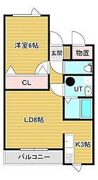 ラス・アルトラス 1LDKの間取図画像