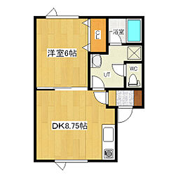 コンフォートL・R 1LDKの間取図画像