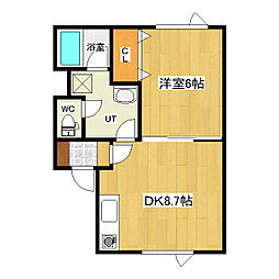 コンフォートL・R 1DKの間取図画像