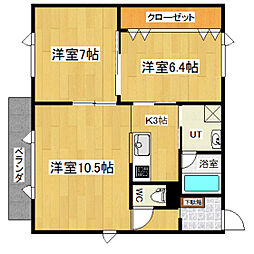 M.Sオアシス 2LDKの間取図画像