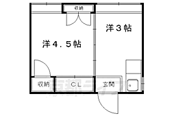 ハイツ京家 2Kの間取図画像