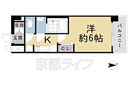 プレサンスTHEKYOTO東福寺EAST 1Kの間取図画像