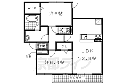 シェモワイズミ 2LDKの間取図画像