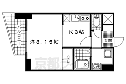プレステージ参番館 1Kの間取図画像