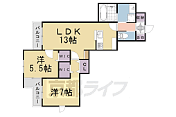 ラヴィータコモダ 2LDKの間取図画像