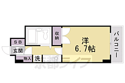 ヴィラ田辺2号館 1Kの間取図画像