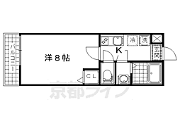 フェリーチェ御陵 1Kの間取図画像