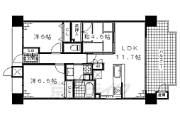 レ・ジェイド伏見中書島 3LDKの間取図画像