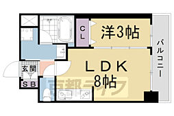 ピーノ京都西大路 1LDKの間取図画像