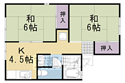 セジュール藤A棟 2DKの間取図画像