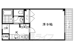 メディナ烏丸 1Kの間取図画像