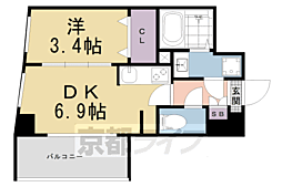 ファステート京都東寺グラン 1DKの間取図画像