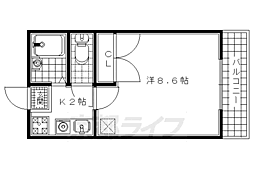 レオパレスゴールドレジデンススウィートシーズン 1Kの間取図画像
