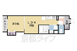 CloverResidence京都西大路 1DKの間取図画像