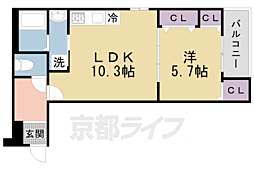 シャルムドグレイス 1LDKの間取図画像