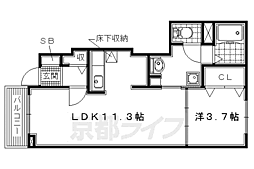 ひまわり 1LDKの間取図画像