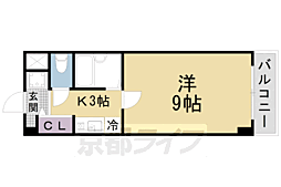 ソルフィー山科 1Kの間取図画像