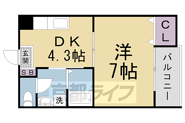 ピコットV 405｜大阪府枚方市田口(賃貸マンション1DK・4階・26.56㎡)の写真 その2