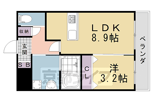 Ｃｏｎｔｒａｉｌ・Ｗｉｌｌ（コントレイル・ウィル） 101｜京都府相楽郡精華町大字菱田(賃貸アパート1LDK・1階・33.70㎡)の写真 その2