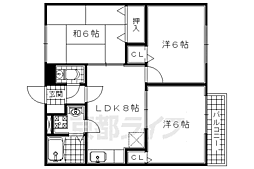 グランドフォレスト 2階3DKの間取り