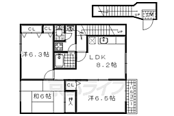 アンプルールII 2階3LDKの間取り