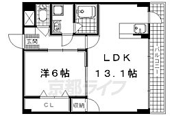 近鉄京都線 小倉駅 徒歩5分の賃貸マンション 5階1LDKの間取り