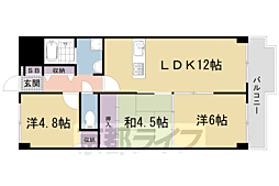 京阪宇治線 木幡駅 徒歩2分の賃貸マンション 3階3LDKの間取り