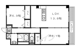 ｆｒｅｓａ 4階2LDKの間取り