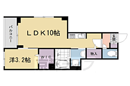 近鉄京都線 大久保駅 徒歩10分の賃貸アパート 1階1LDKの間取り