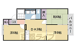 鹿芳館 3DKの間取図画像