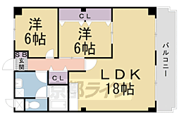 バンブーパレス 3階2LDKの間取り