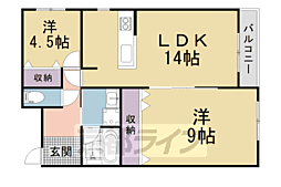 木津川市木津清水Ｂ棟新築アパート 3階2LDKの間取り