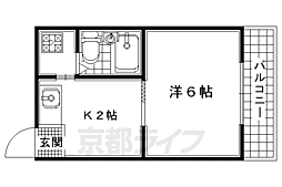 近鉄京都線 寺田駅 徒歩1分の賃貸マンション 3階1Kの間取り