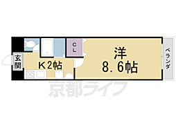 アートプラザ京田辺3 3階1Kの間取り