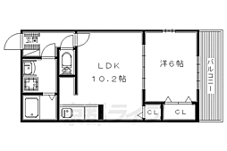 セレーノ 2階1LDKの間取り
