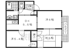 ファミール光 2階3DKの間取り