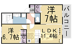 Ｄ−ＲＯＯＭ　ＹＯＵ 2階2LDKの間取り