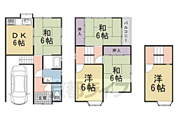 JR奈良線 山城青谷駅 徒歩9分の賃貸一戸建て 5DKの間取り