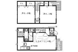 アヴェニュー 1階2LDKの間取り