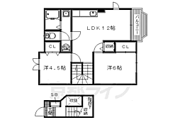 オリーブ長尾 2階2LDKの間取り