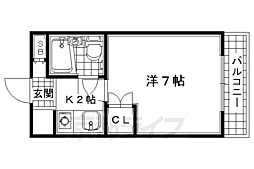 コスモクリーンハイツ 1Kの間取図画像