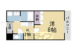 ル・トレフル 1Kの間取図画像