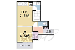 レクエルド桃山 1DKの間取図画像
