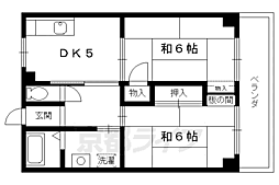 向日ハイツ 2DKの間取図画像