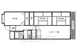 イトーピア向日マンションA棟 3LDKの間取図画像