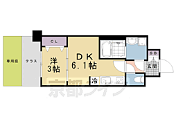 プレサンスTHEKYOTO新町通 1DKの間取図画像