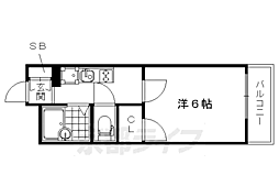 レオパレス吉祥院 1Kの間取図画像